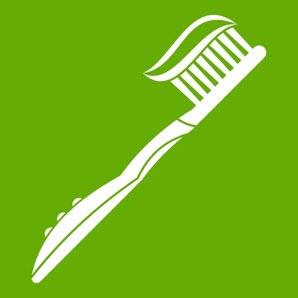 Szczoteczka do zębów, pasta do zębów ikona zielone — Wektor stockowy
