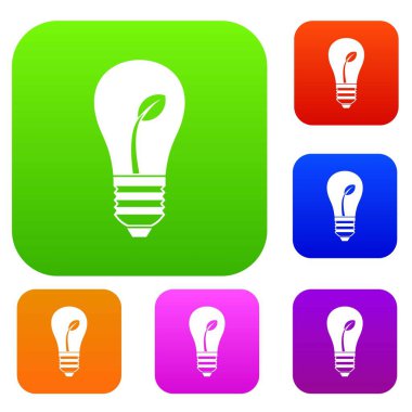 Ekoloji fikir ampul ile bitki koleksiyonu ayarla