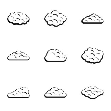 Fırtına bulutu simge seti, basit tarzı