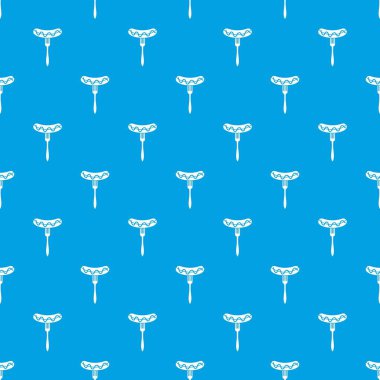 Sosis çatal desen kesintisiz mavi