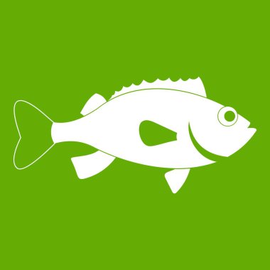 Deniz levreği simgesi yeşil balık