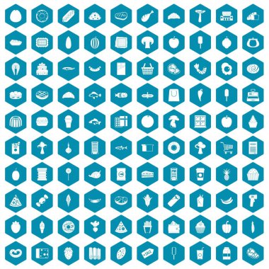 100 Gıda Alışveriş simgeleri sapphirine menekşe