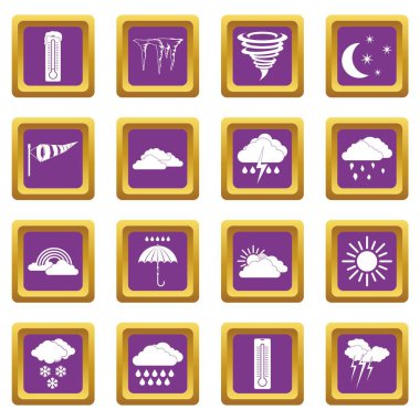 Hava mor ayarla Icons set