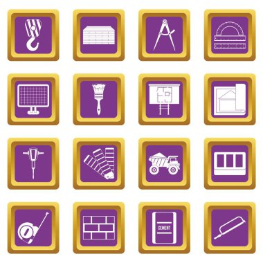 Mor inşaat Icons set