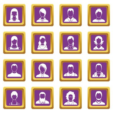 Avatarlar mor ayarla Icons set