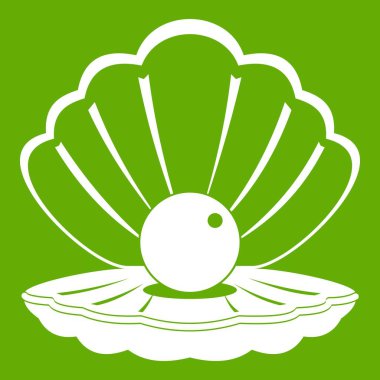 Bir deniz kabuğu simgesi yeşil inci