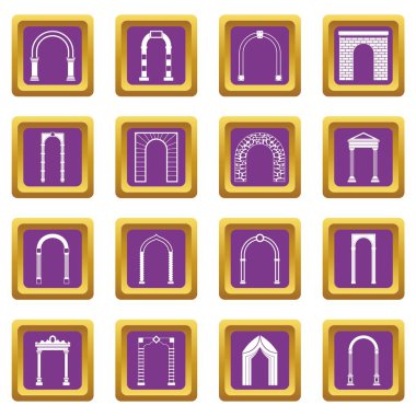 Arch mor ayarla Icons set