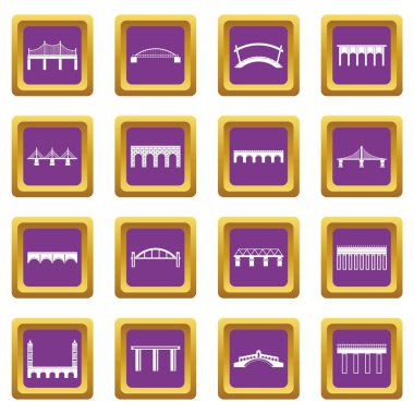 Köprü mor ayarla Icons set