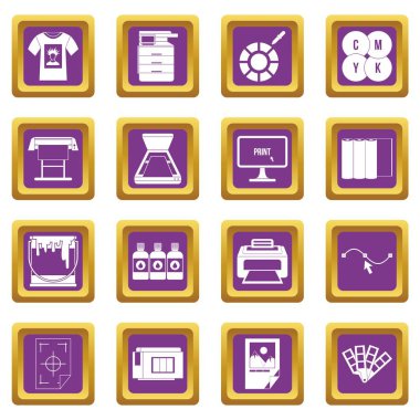 Mor baskı Icons set