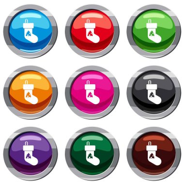 Noel çorap 9 koleksiyonu ayarla