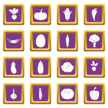 Mor sebze Icons set