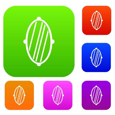 Oval ayna çerçevesi koleksiyonu ayarla