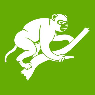 Maymun bir ağaç simgesiyle yeşil yukarı tırmanıyor