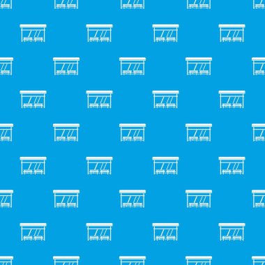 Otobüs durağı desen kesintisiz mavi