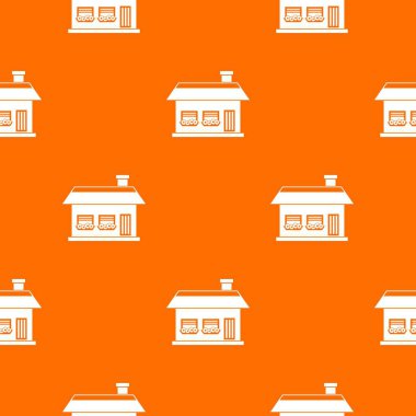 Tek katlı ev iki pencere ile Dikişsiz desen