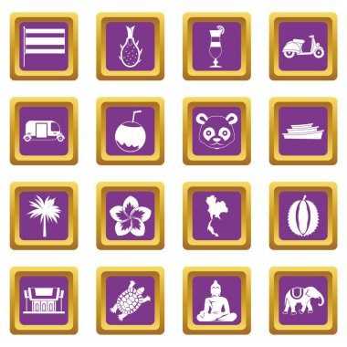 Kosta Rika simgeler mor ayarla