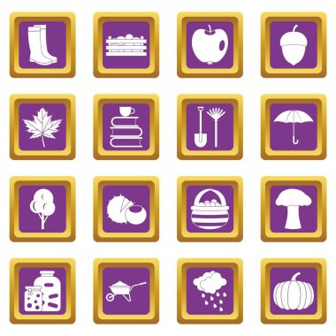 Sonbahar simgeler mor ayarla