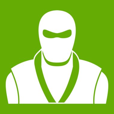 Siyah maske simgesi yeşil Ninja