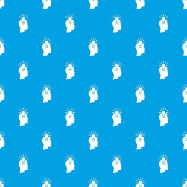 Ampul fikir desen kesintisiz mavi