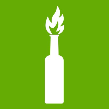 Yanan şişe simgesi yeşil
