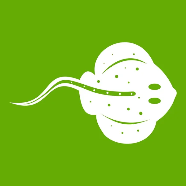 Icône poisson Stingray vert — Image vectorielle