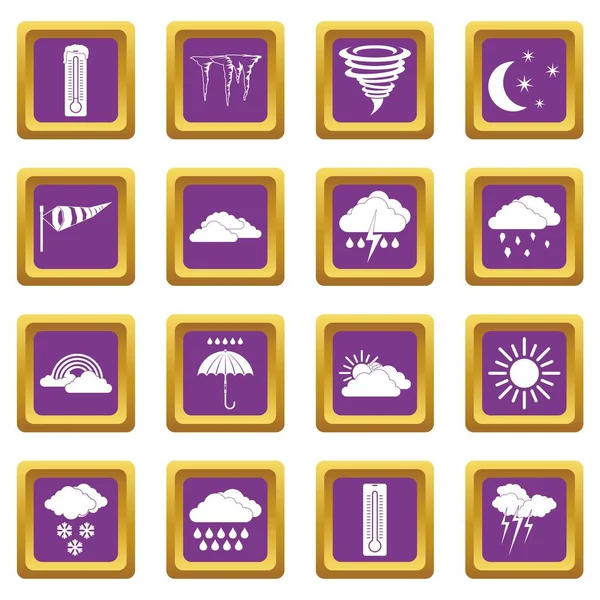 Hava mor ayarla Icons set