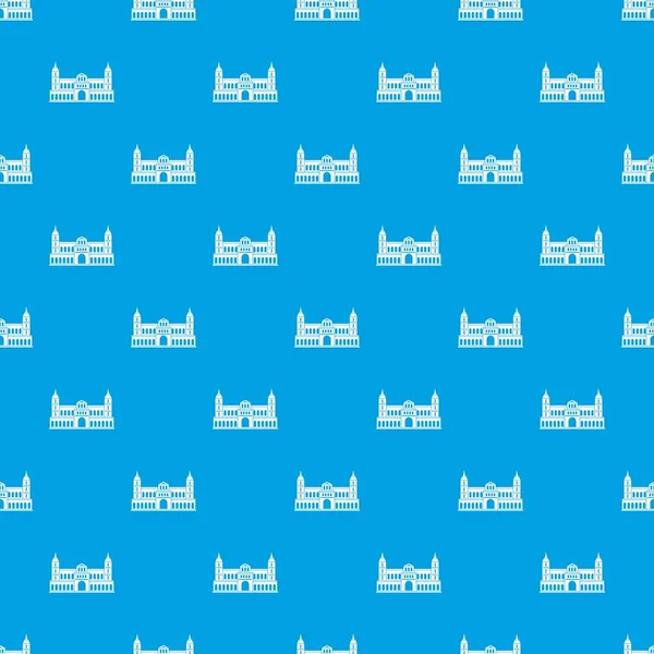Kasteel patroon naadloze blauw — Stockvector