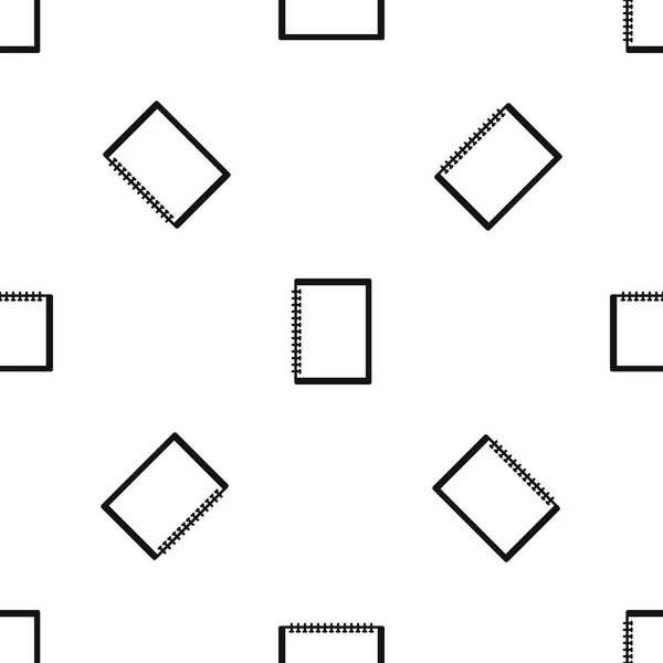 Patrón de cuaderno de bocetos negro sin costuras — Vector de stock