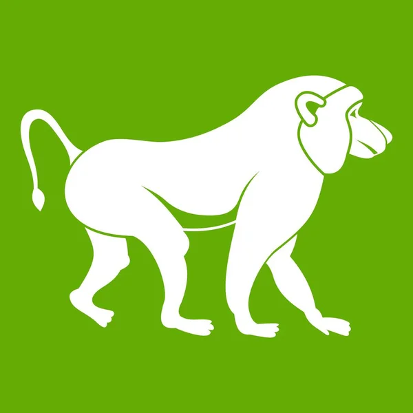 Icono macaco japonés verde — Vector de stock
