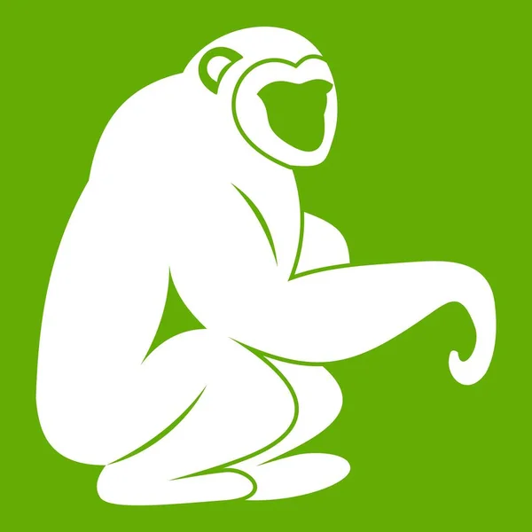 Opice sedící ikona zelená — Stockový vektor