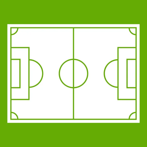 Voetbal veld pictogram groen — Stockvector