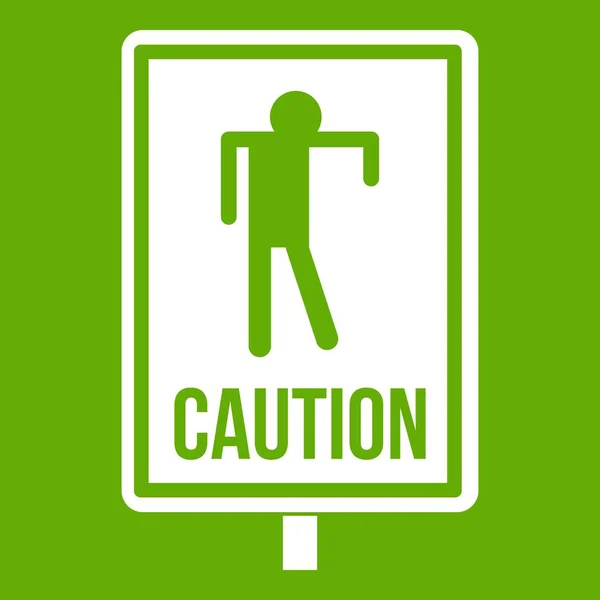 Icône panneau de signalisation Zombie vert — Image vectorielle