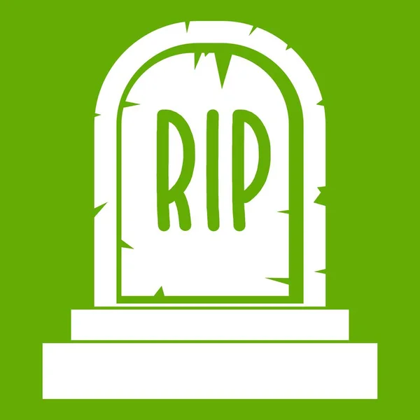 Sírkő-Rip szöveg ikon zöld — Stock Vector