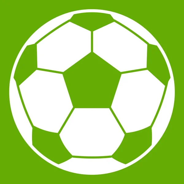 Fútbol pelota icono verde — Vector de stock