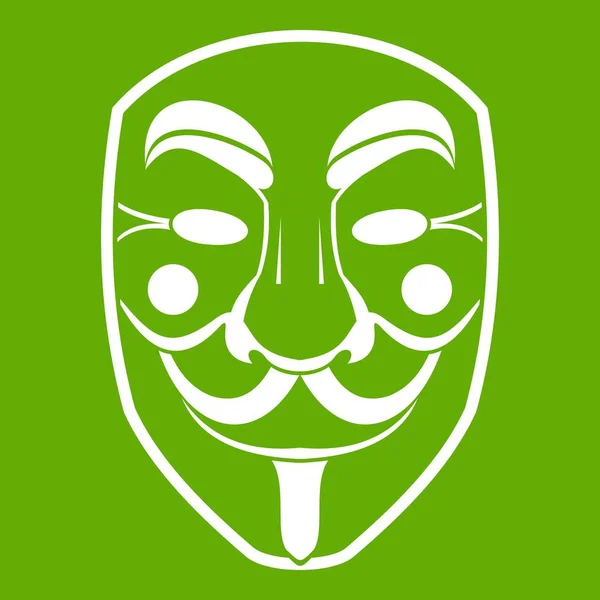 Vendetta maskikonen grön — Stock vektor