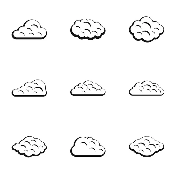 Ensemble d'icônes nuage tropical, style simple — Image vectorielle