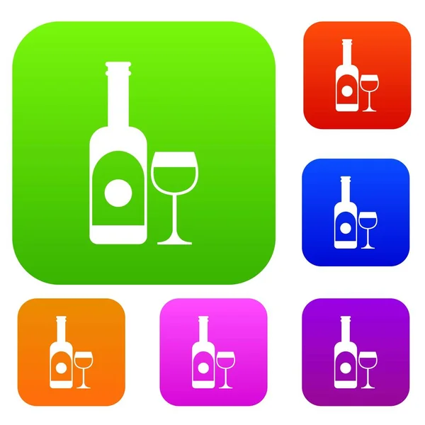 Wijn en glas instellen collectie — Stockvector