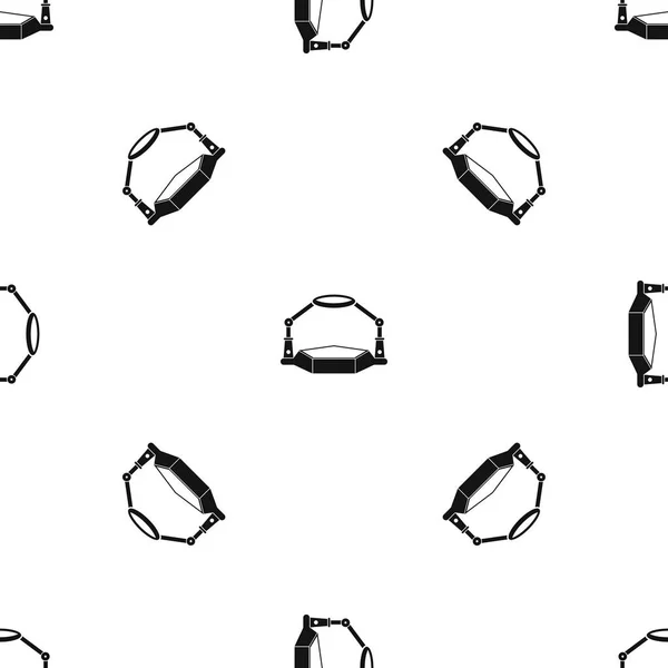 表を拡大するシームレスな黒の柄 — ストックベクタ