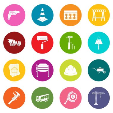 Çok renkli mimari Icons set