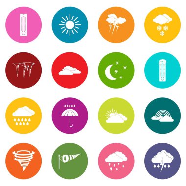 Hava simgeleri birçok renk kümesi