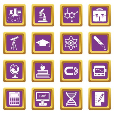 Mor eğitim Icons set