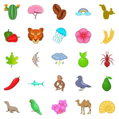 Çevre Icons set, karikatür tarzı