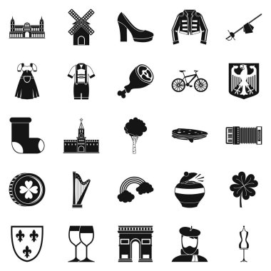 Mükemmel şarap Icons set, basit tarzı
