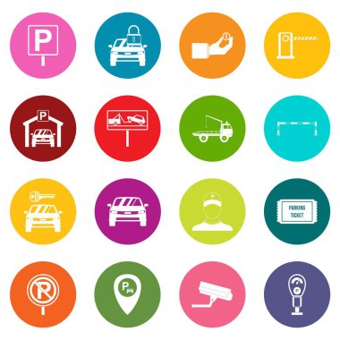 Park simgeler birçok renk kümesi