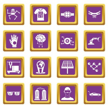 Yeni teknolojileri simgeler mor ayarla