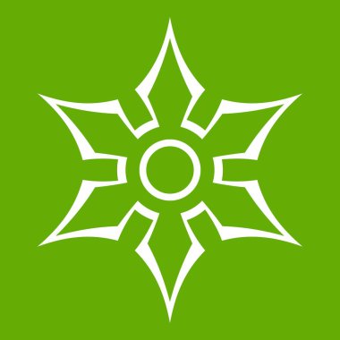 Ninja shuriken yıldız silah simgesi yeşil