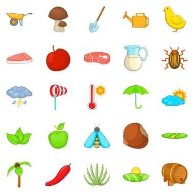 Icons set steading, karikatür tarzı