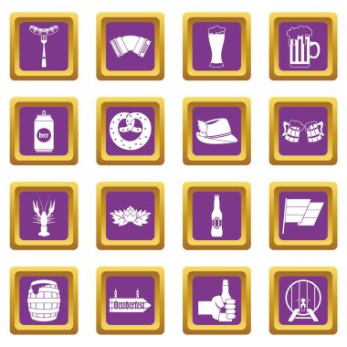 Oktoberfest simgeler mor ayarla