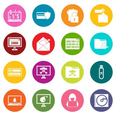 Ceza faaliyet simgeleri çok renk ayarla