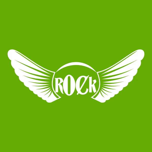 Rock ikon zöld — Stock Vector